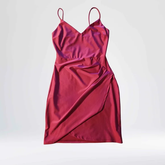 CELEB Pink Slip Dress with Spaghetti Straps and V-Neck - Picture 8 of 11